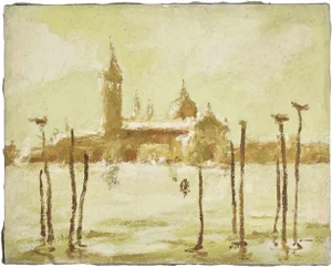 Franco Marzilli, View of Venice, Oil Painting, 1970s