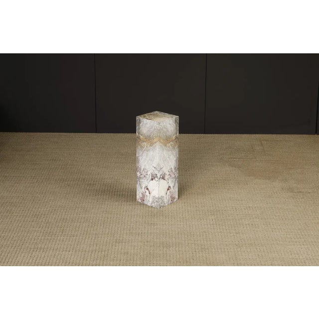 1980's Post-Modern Exotic Marble Column Pedestal For Sale In Los Angeles - Image 6 of 14