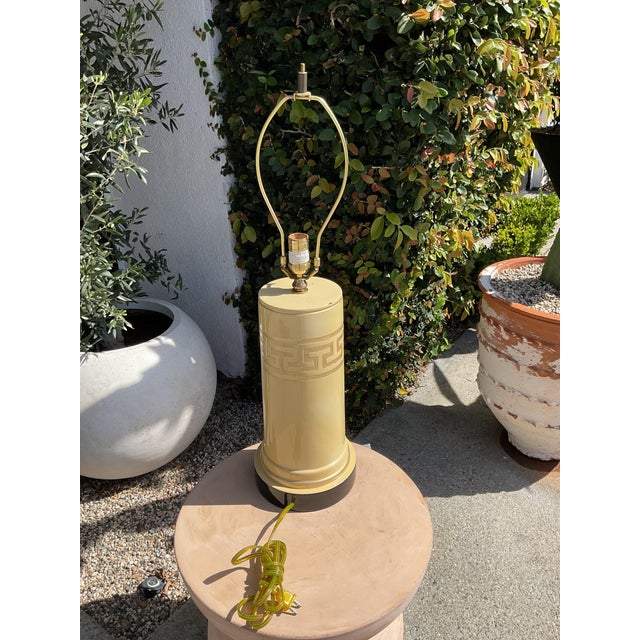 Gold Vintage Greek Key Gold Leaf Column Table Lamp For Sale - Image 8 of 16