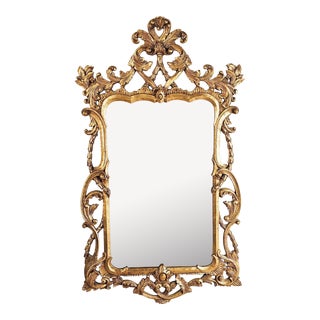 Vintage Chippendale Style Giltwood Mirror, Probably Italy Circa 1950 For Sale