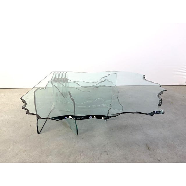 Shell Glass Coffee Table attributed to Danny Lane for Fiam Italy, 1980s For Sale - Image 12 of 13