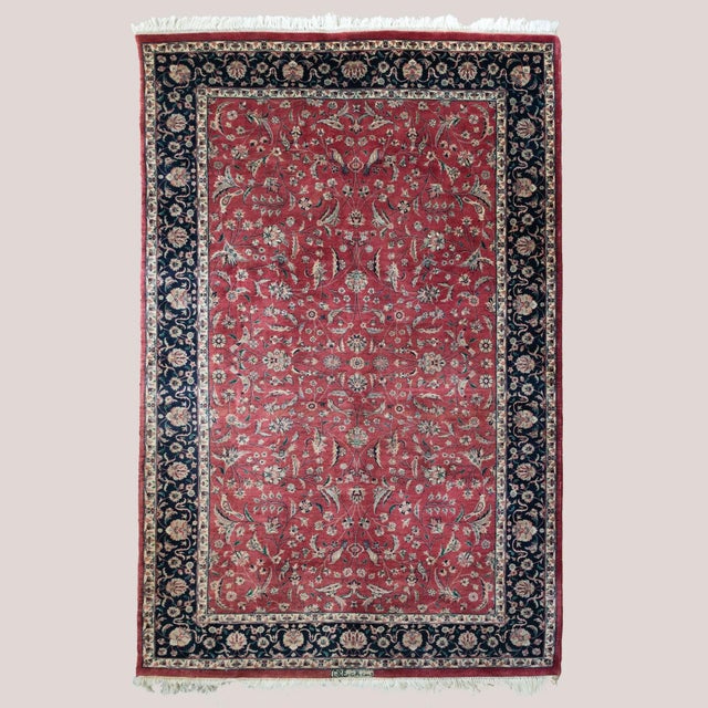 Vintage Hand-Knotted Signed Tabriz Rug, 1960s For Sale - Image 9 of 9