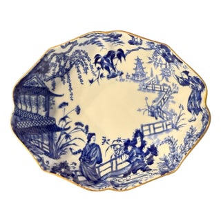Mid 20th Century Royal Crown Derby Mikado Blue and White Dish For Sale