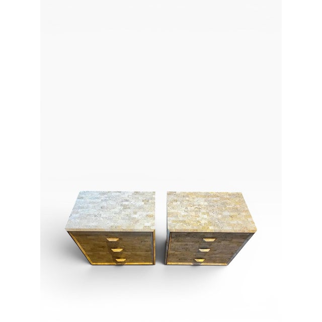 1970s 1970s Maitland-Smith Tessellated Stone Nightstands (A Pair) For Sale - Image 5 of 13
