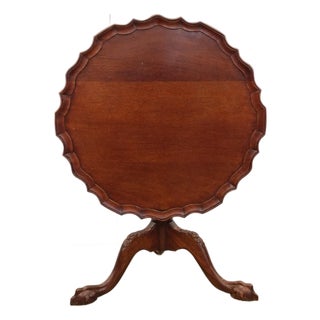 Antique Tilt Top "Pie Crust" Side Table For Sale
