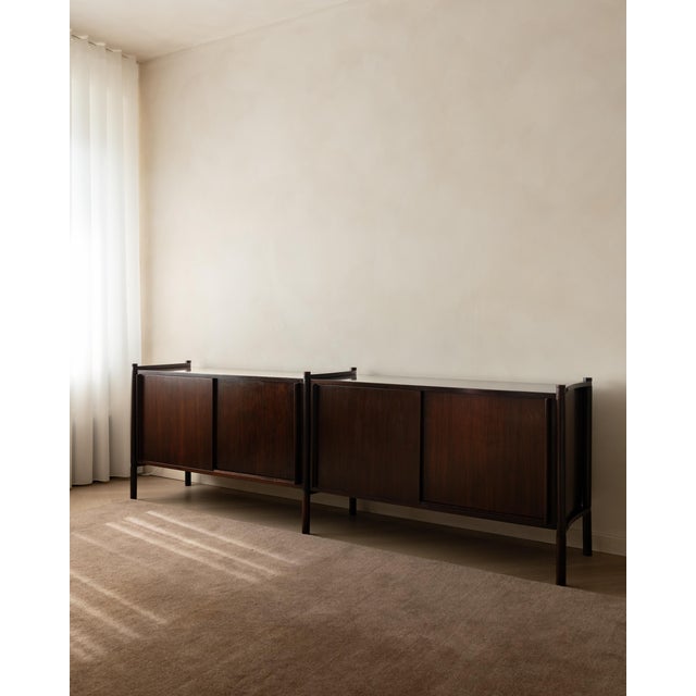 Gavina Rosewood Archimede Sideboard by Hirozi Fukuoh for Gavina, 1960s For Sale - Image 4 of 18