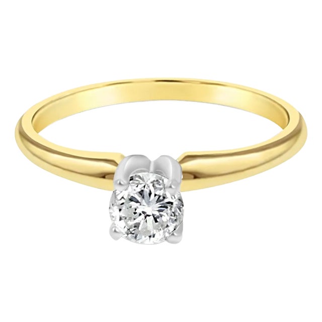 Quarter Carat Brilliant Solitaire Diamond Engagement Ring, Size 6 For Sale
