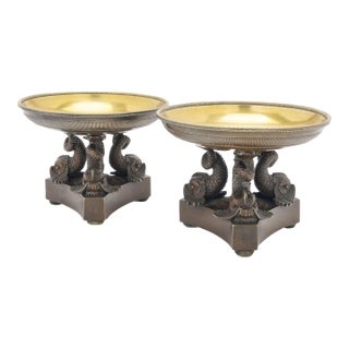 Pair of French Neoclassic Bronze Tazzas, C. 1800-25 For Sale