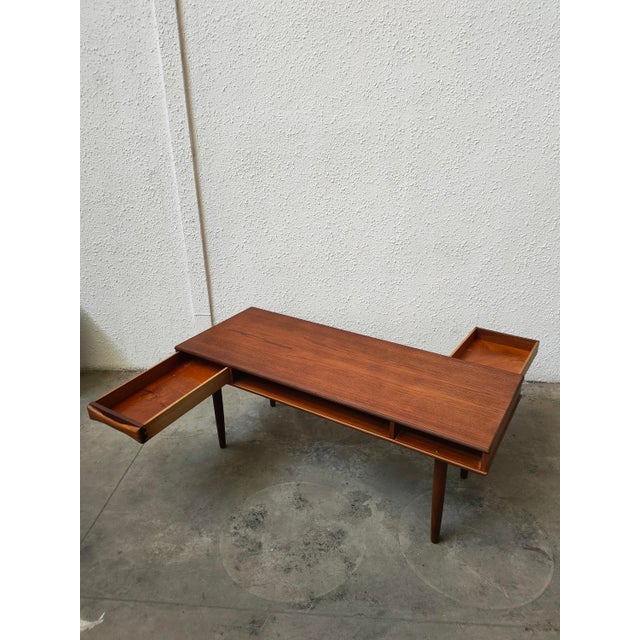 Wood Mid-Century Teak Table by Arne Vodder for Dyrlund, 1970 For Sale - Image 7 of 8