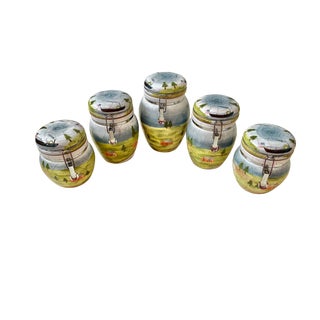 Kitchen Ceramic Storage Canisters - Set of Five For Sale