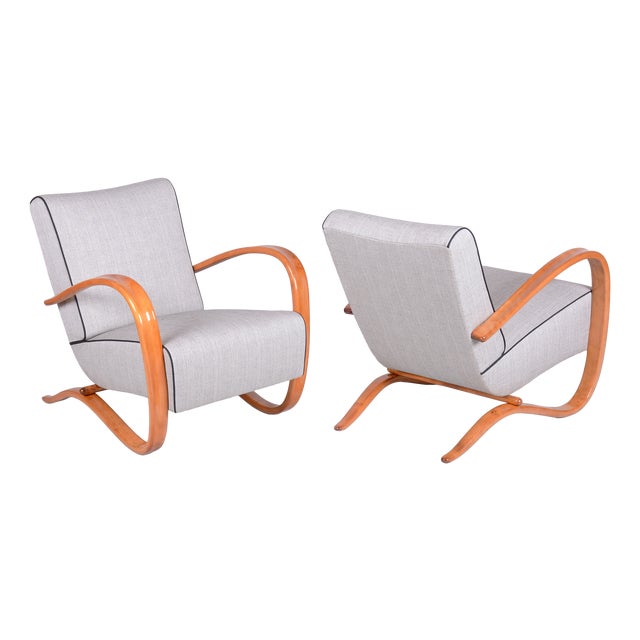 Czech Art Deco H-269 Lounge Chairs by J. Halabala for Up Závody, 1930s, Set of 2 For Sale