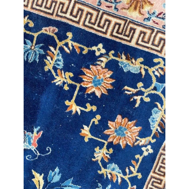Blue Vintage Hereke Chinese Design Rug For Sale - Image 8 of 18