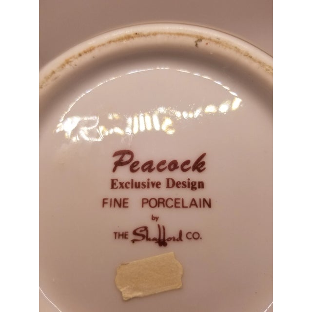 Shabby Chic Vintage Porcelain Peacock Vase by Shafford Co. For Sale - Image 3 of 4