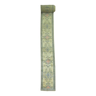 Antique Oushak Hallway Staircase Runner - 2'4" x 34'8" For Sale