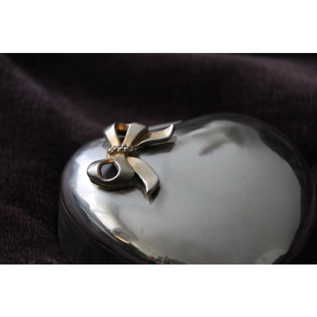 Heart-Shaped Silver Jewelry Box, 1970s For Sale - Image 4 of 18