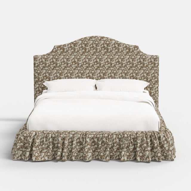 Not Yet Made - Made To Order Stoffer Home x Cloth & Company Thelma Ruffle Platform Bed in Dogwood Floral Mauve, California King For Sale - Image 5 of 7