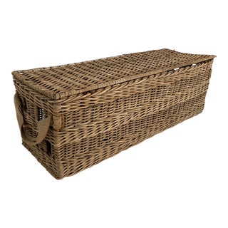 Vintage French Bread Basket W/ Lid For Sale