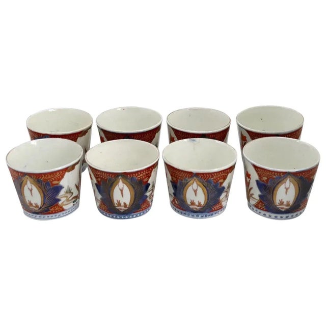 Ceramic Japanese Porcelain Imari Soba Cups - Set of 8 For Sale - Image 7 of 7