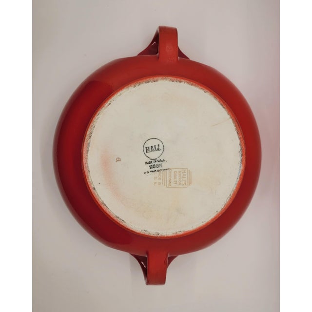 Vintage Red Hall Pottery Art Deco Sundial Covered Casserole Dish For Sale - Image 10 of 16