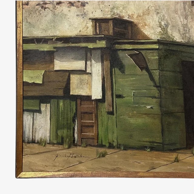 Vintage Fantasy Realist Abandoned Cityscape by Paul Gorka, Signed (1970, Oil on Canvas) For Sale - Image 4 of 9