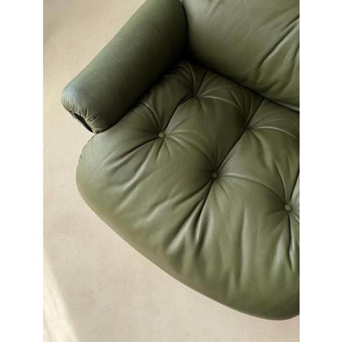 Rybo Rykken Chair in Green Leather by Solheim For Sale - Image 11 of 15