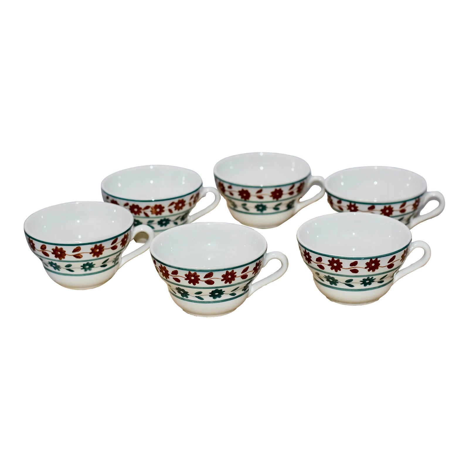 Vintage Richard Ginori Mondovi Floral Pattern 6 Piece Coffee Tea