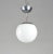 Metal Italian Chrome-Plated Iron Pendant with Opal Glass Ball, 1960s For Sale - Image 7 of 9