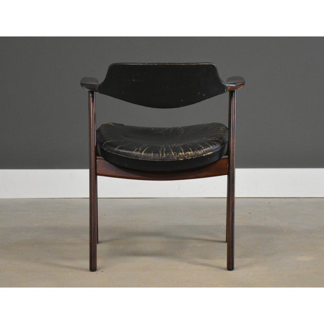 Erik Kirkegaard Mid 20th Century Danish Modern Rosewood Arm Chair by Erik Kirkegaard For Sale - Image 4 of 12
