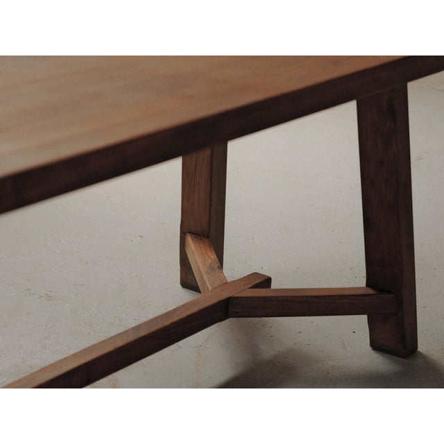 Brutalist Oak Dining Table, France, 1970s For Sale - Image 14 of 18