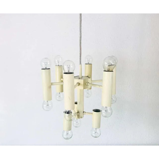 Gaetano Sciolari Sciolari 9-Arm White Chandelier, circa 1960 For Sale - Image 4 of 13