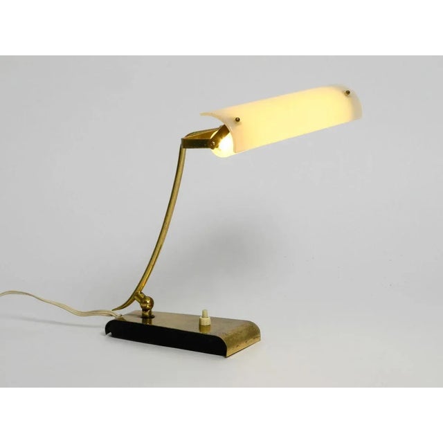 Mid-Century Modern Brass Desk Lamp with Acrylic Glass Lampshade, 1950s For Sale - Image 4 of 18