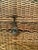 Vintage Woven Rattan Bombay Storage Chest With Lid Wrought Iron Scroll Feet, Handles, and Latch. For Sale - Image 4 of 17