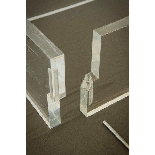 Large Modernist Glass and Acrylic Glass Coffee Table, 1970s For Sale - Image 17 of 18