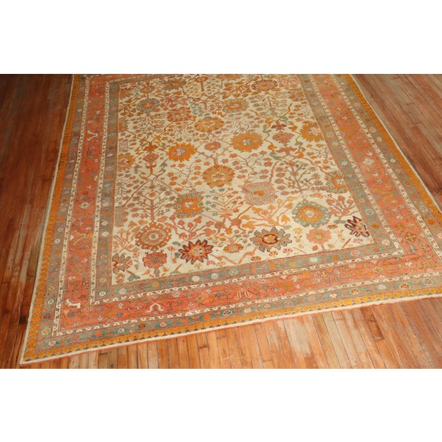 Zabihi Collection Antique Turkish Oushak Rug - 9'4" x 11' For Sale In New York - Image 6 of 12