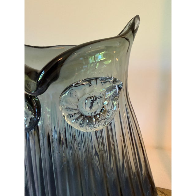 Vintage Hand Blown Glass Large Owl Vase For Sale In Portland, OR - Image 6 of 9
