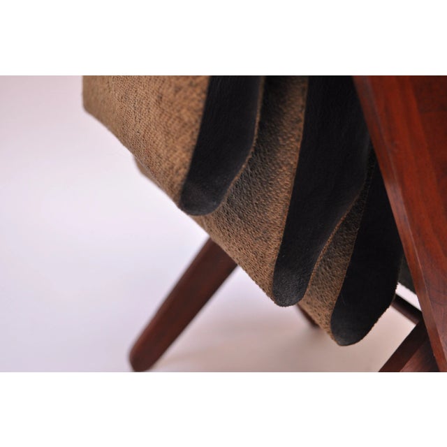 Mid-Century Modern Henry P. Glass Walnut and Naugahyde Magazine Rack For Sale - Image 3 of 13