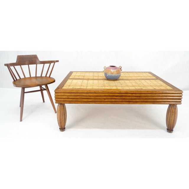 Heavy Solid Angelica Wood Rattan Pull Out Shelves Bowling Pins Shape Legs Mint For Sale - Image 9 of 11