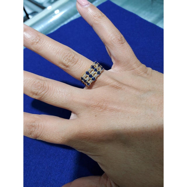 ♥ Product Summary ♥ Main Stone: Sapphire & Diamonds Band Material: 14k Yellow Gold Stone Cut: Round