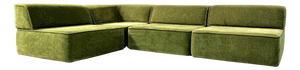 Vintage Trio Sofa in Green Teddy Fabric from Cor, 1970s, Set of 4