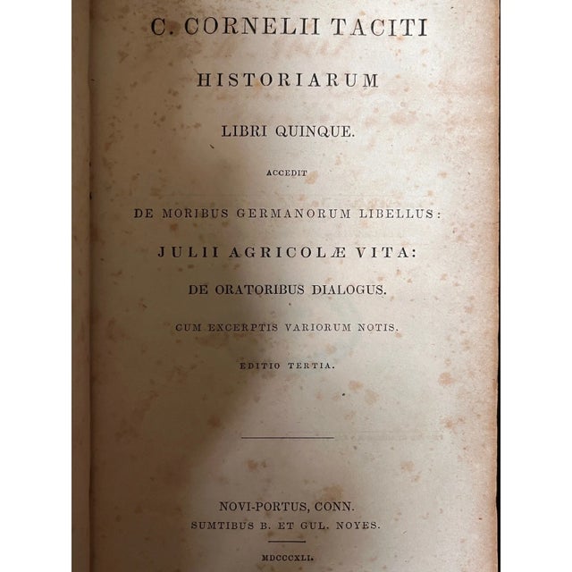 Up for sale is a rare 1841 edition of C. Cornelii Taciti Historiarum Libri Quinque (Editio Tertia), published in New...