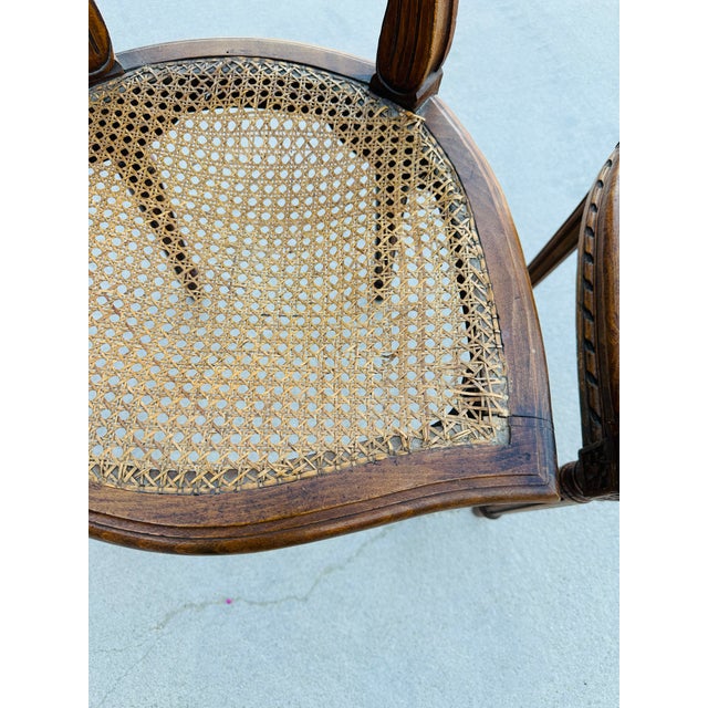 Vintage French Louis XVI Medallion Cane Back Chairs- A Set For Sale - Image 11 of 12