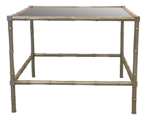 Faux Bamboo Silvered Brass Coffee Table from Maison Baguès, 1970s