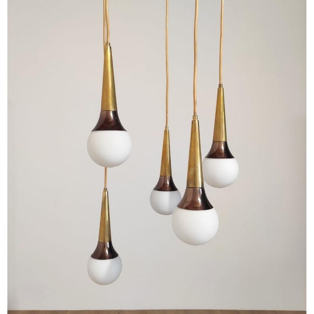 Five-Light Waterfall Lamp from Stilnovo, 1950s For Sale - Image 6 of 11