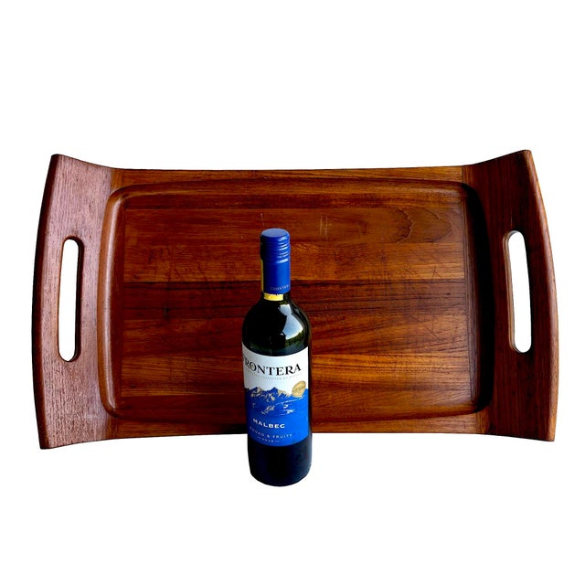 1970s Vintage Dansk Teak Wood Large Tray Designed by Jens H. Quistgaard For Sale - Image 5 of 15
