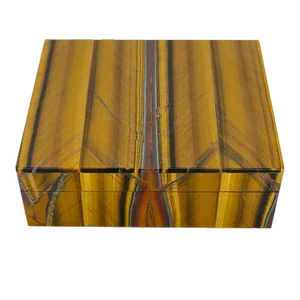 1960's Italian Tiger Eye Lapidary Box