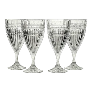 Mikasa Titan Pattern Crystal Iced Tea Glasses Set of 4