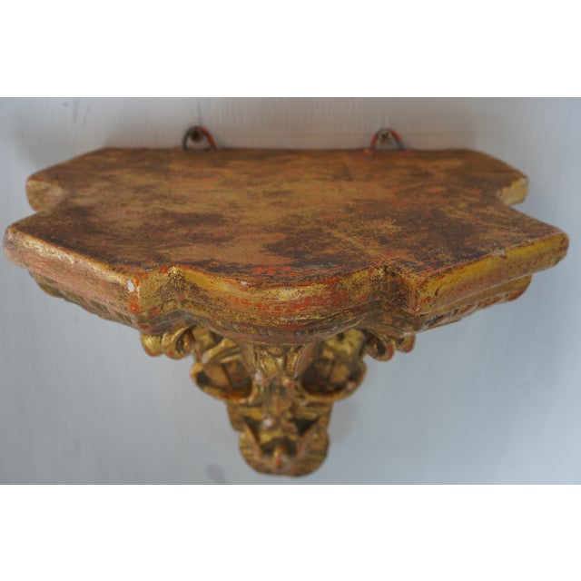 Goldenrod Vintage Italian Rococo Gilt Wall Shelf For Sale - Image 8 of 8
