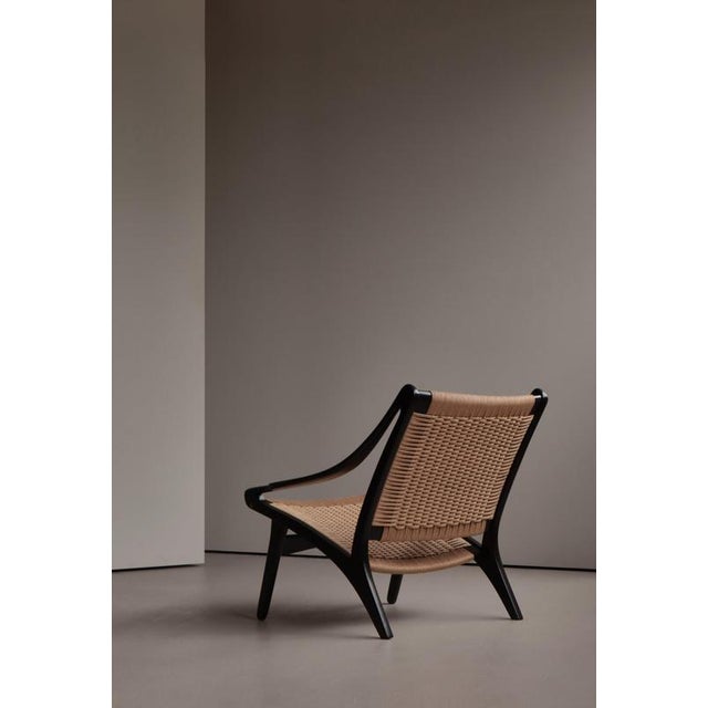 Danish Modern Black Lacquered Beech and Lounge Chair by Illum Wikkelsø, 1955 For Sale - Image 10 of 15