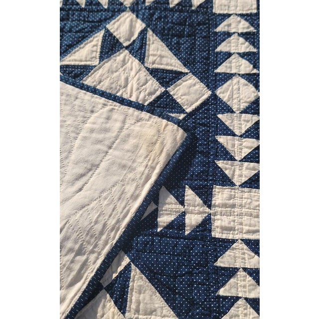 19Thc Blue & White Eight Point Star Quilt For Sale In Los Angeles - Image 6 of 8