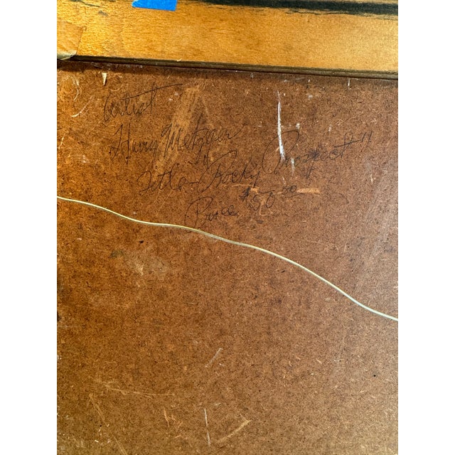 Blue 1930s "Rocky Prospect" Nevada Desert Landscape Painting by Harry Metzger For Sale - Image 8 of 10